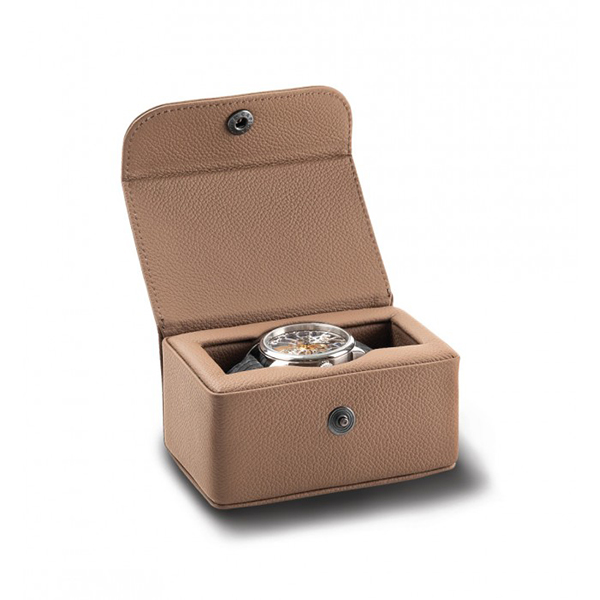 Scatola del Tempo Viaggio Black Leather Single Watch Carrying Case